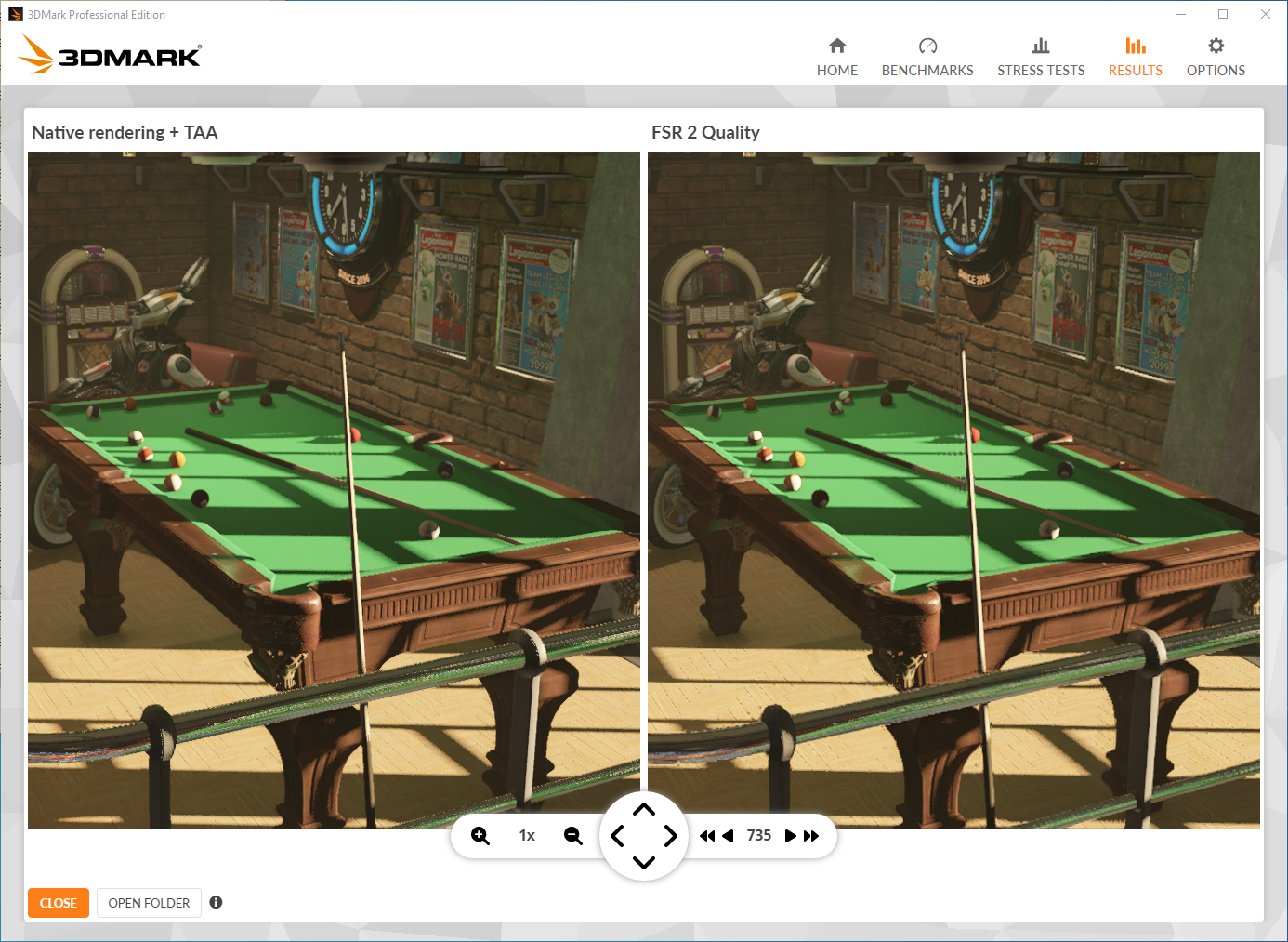 3DMark AMD FSR feature test frame inspector screenshot